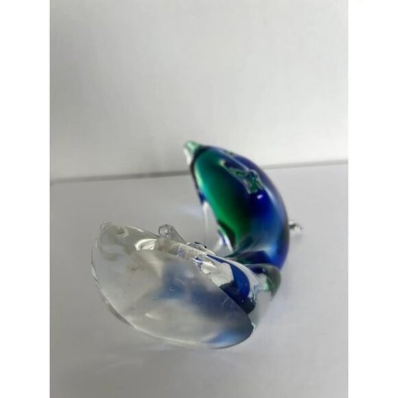 1970s Mouth-Blown Murano Style Dolphin Glass Paperweight - Picture 6 of 9